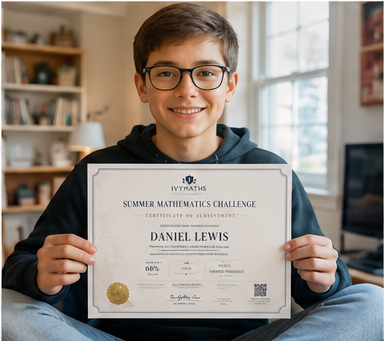 Daniel Lewis with a Maths Challenge certificate
