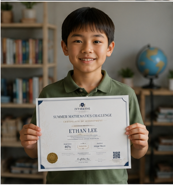 Ethan Lee with a Maths Challenge certificate