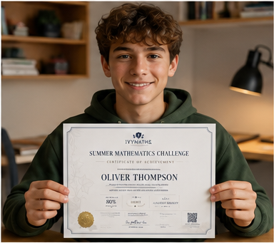 Oliver Thompson with a Maths Challenge certificate