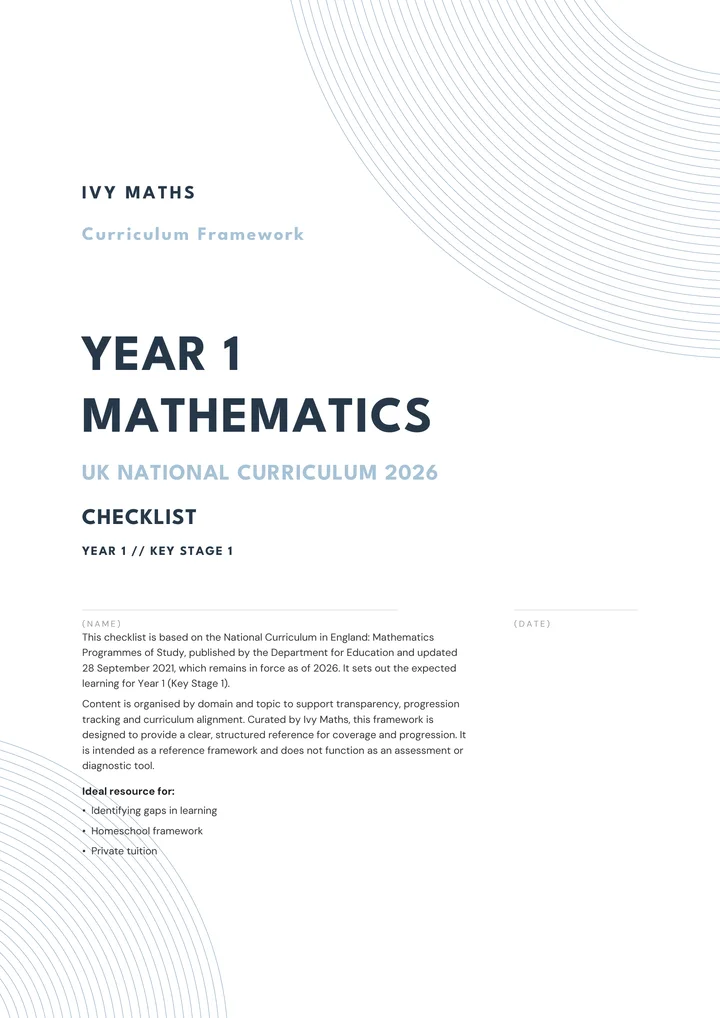 The Year 1 checklist cover