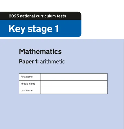 Key Stage 1 SATs 2025, Paper 1: arithmetic, front cover